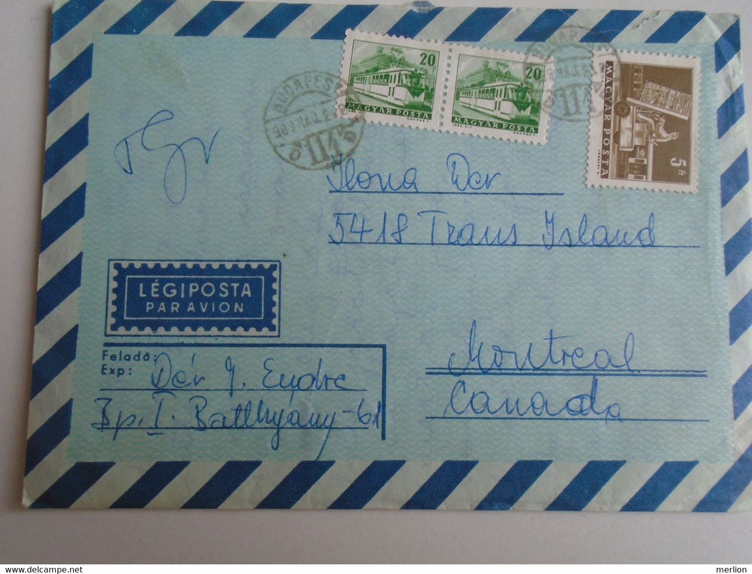 D191637 Hungary    Airmail Cover To Canada 1969   Montreal - Brieven En Documenten