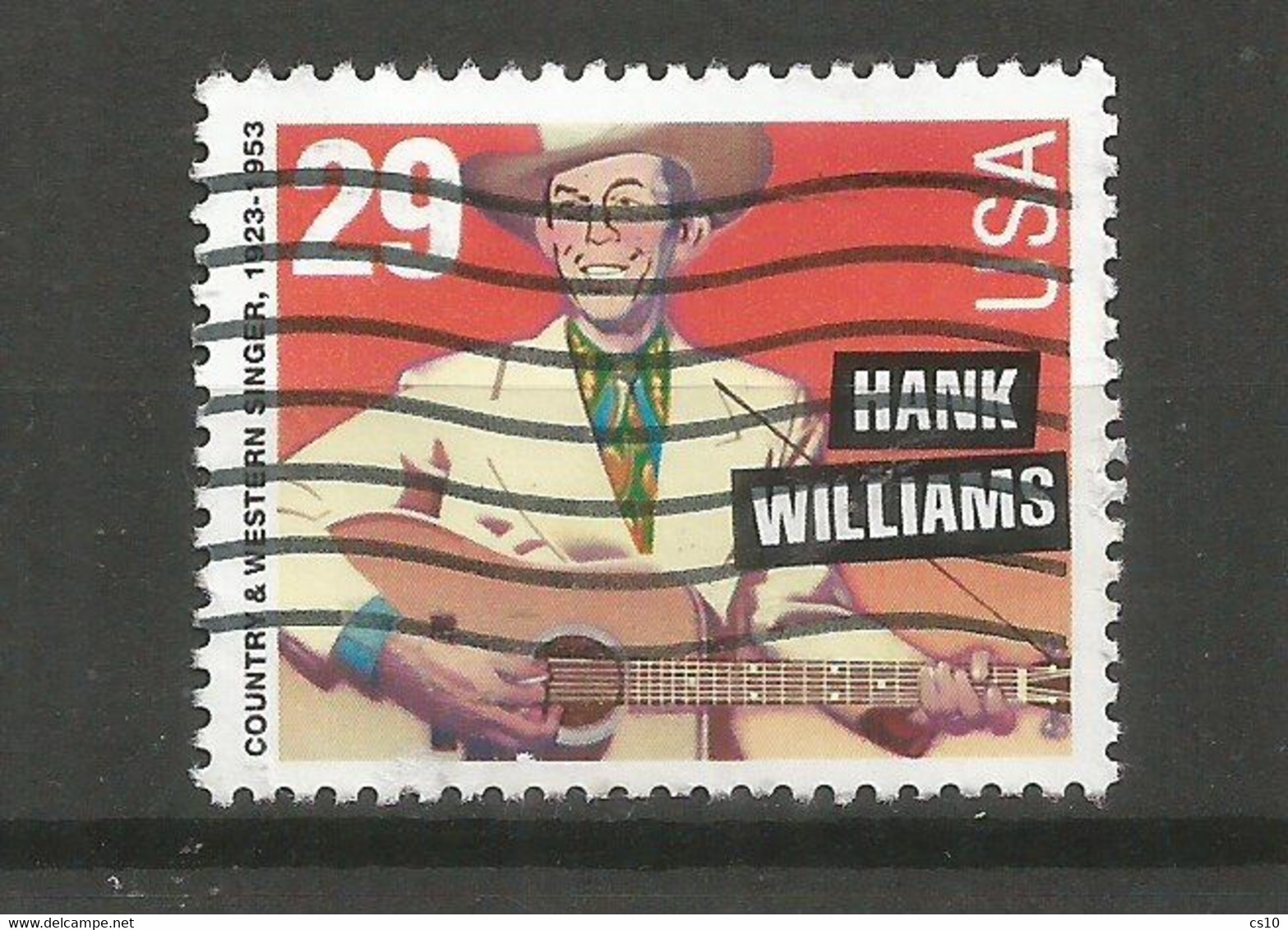 USA 1993 Hank Williams - Country Western Singer SC.# 3273A Perf. 11.2x11.5  - Used - Usati