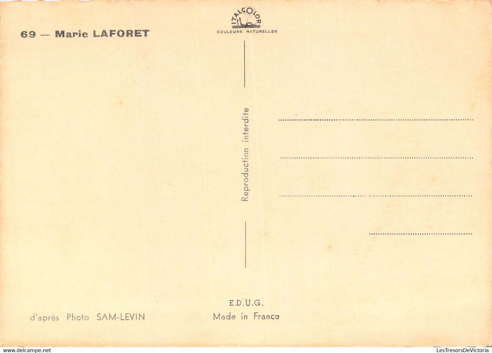 CPA - Célébrités - Marie LAFORET - EDUG SAM LEVIN - Chanteuse - Chanteurs & Musiciens