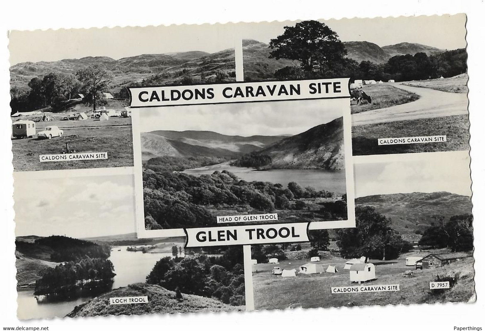 Real Photo Postcard, Scotland, Galloway, Glentrool Village, Caldons Caravan Site, 1964. - Kirkcudbrightshire