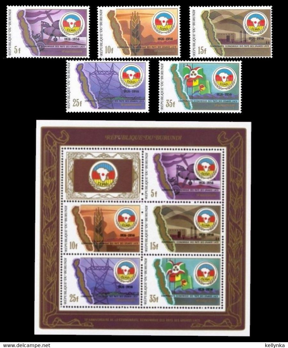 Burundi - 954/958 + BL123 - Communauté Economique - 1987 - MNH - Unused Stamps