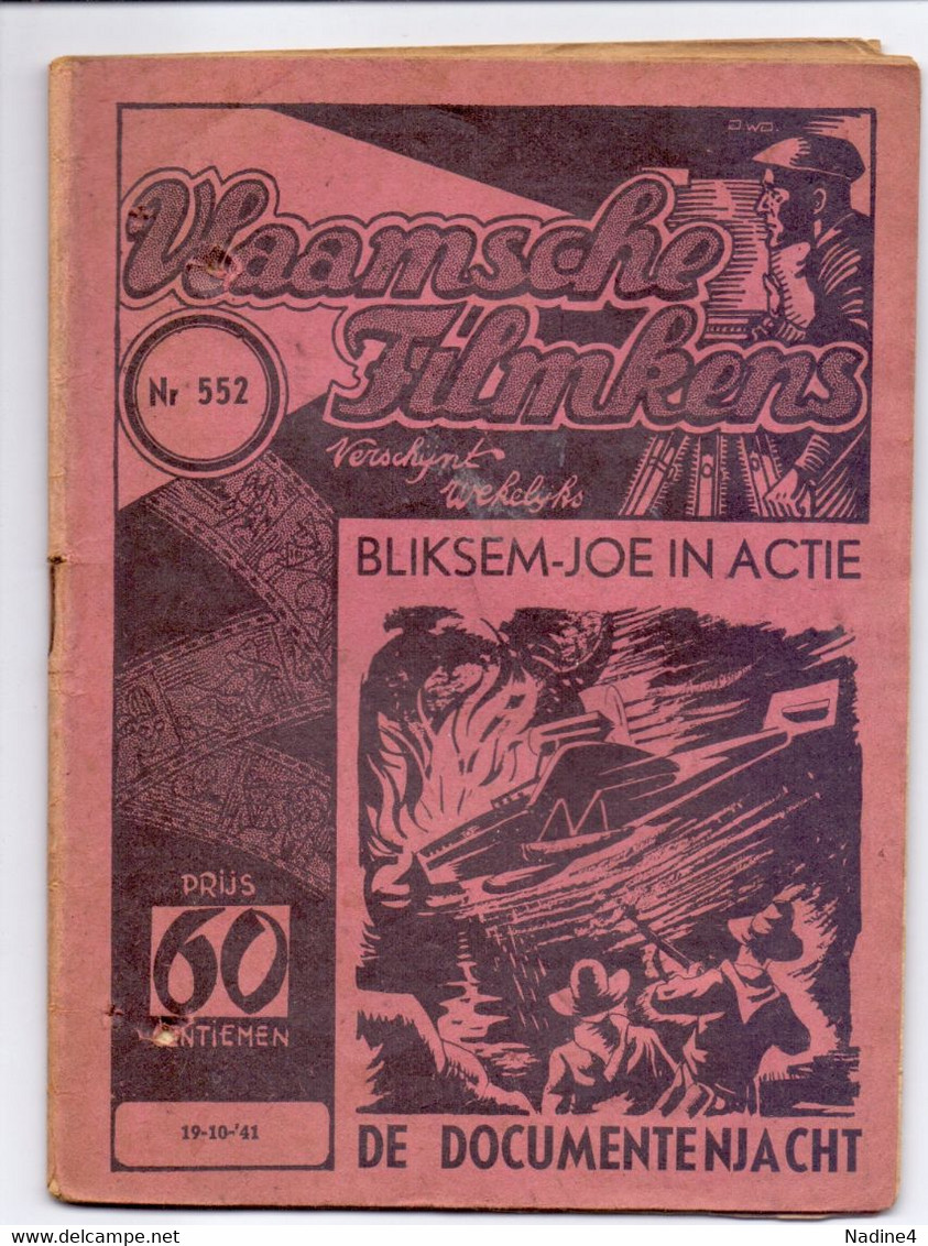 Tijdschrift Vlaamse Vlaamsche Filmkens - N° 552 - Bliksem Joe In Actie - DE Documentenjacht - Nele Herman 1941 - Jugend