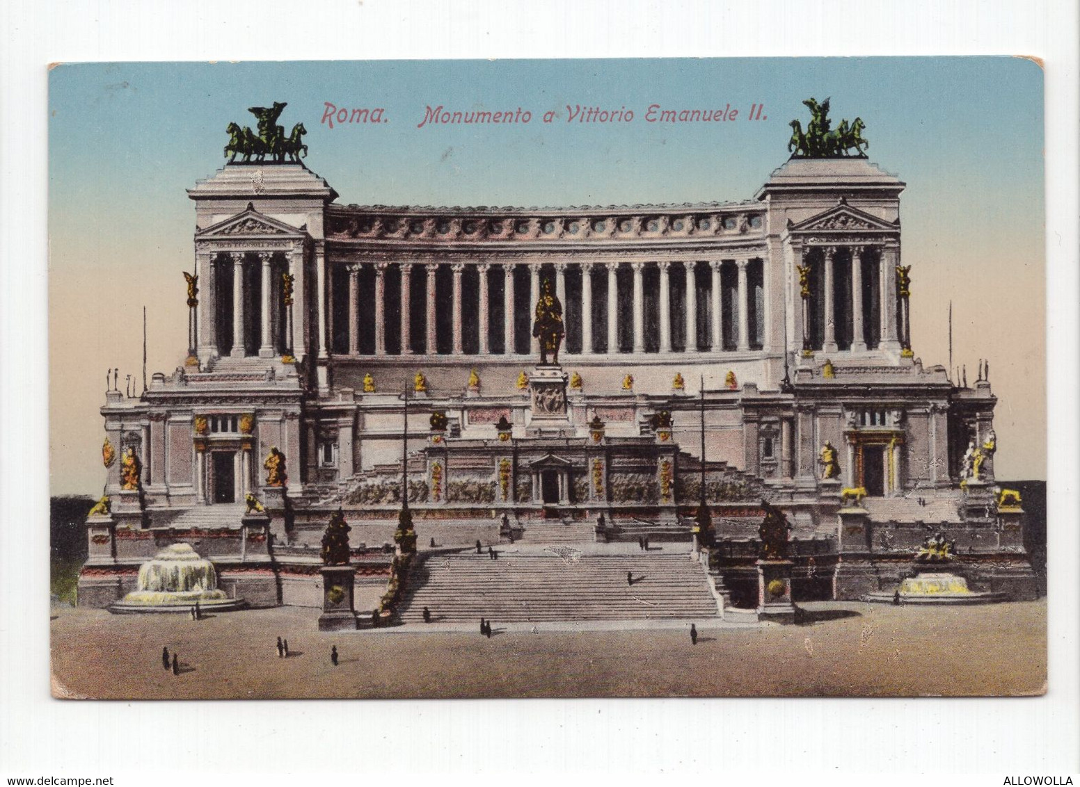 18831 " ROMA-MONUMENTO A VITTORIO EMANUELE II " ANIMATA-VERA FOTO-CART POST. SPED.1911 - Altare Della Patria