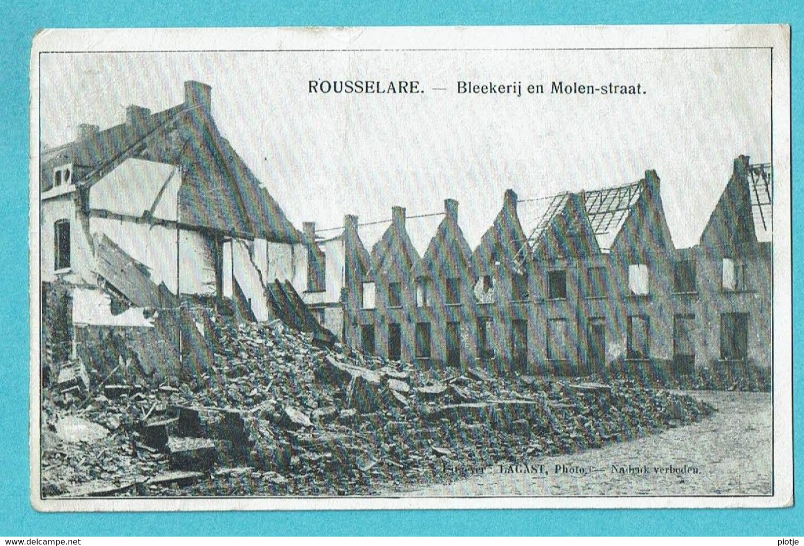 * Roeselare - Roulers (West Vlaanderen) * (Photo Lagast) Bleekerij En Molenstraat, Rue Du Moulin, Ruines, Guerre, War - Roeselare