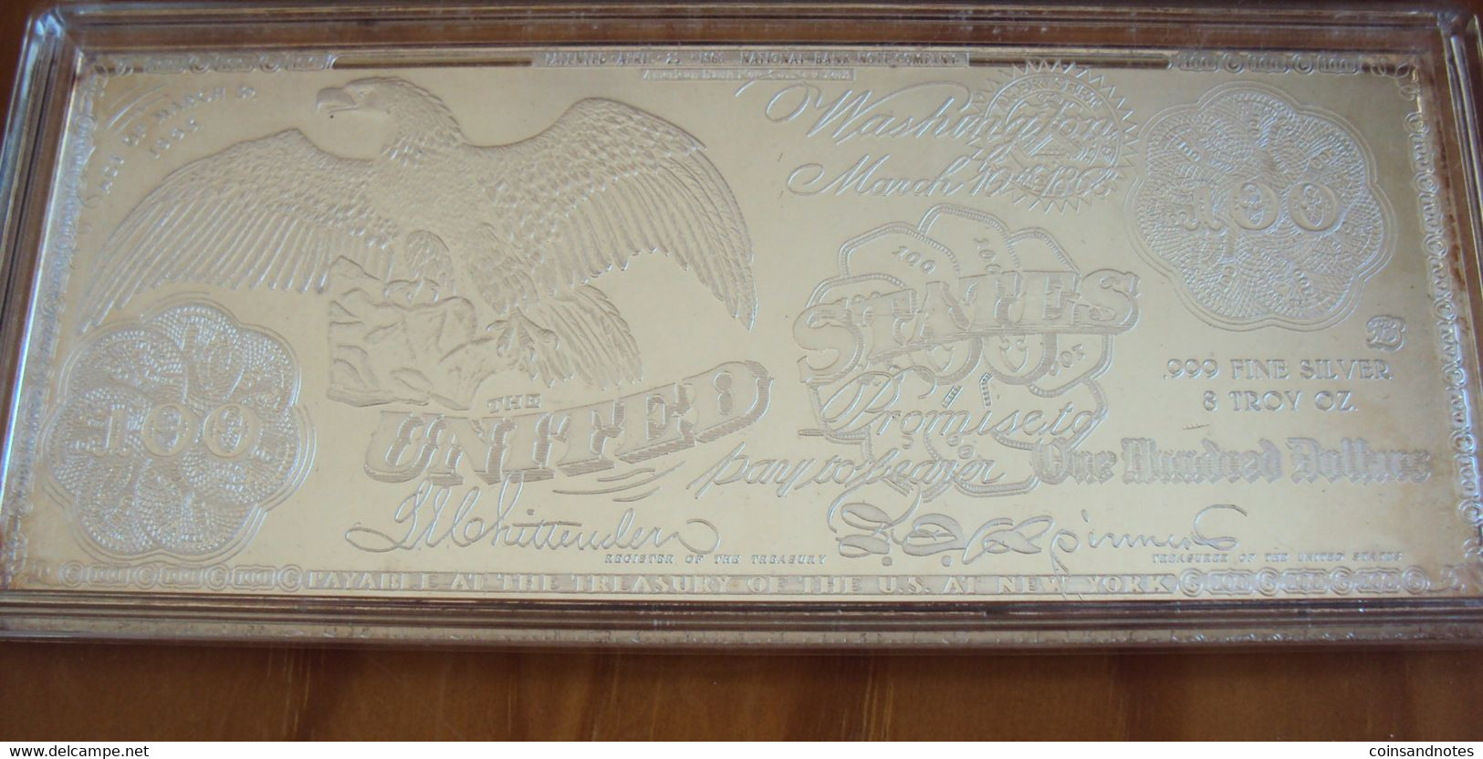 USA - Fine Silver Bullion ‘Hundred Dollar’ - Washington Mint - In Gift Box - Verzamelingen
