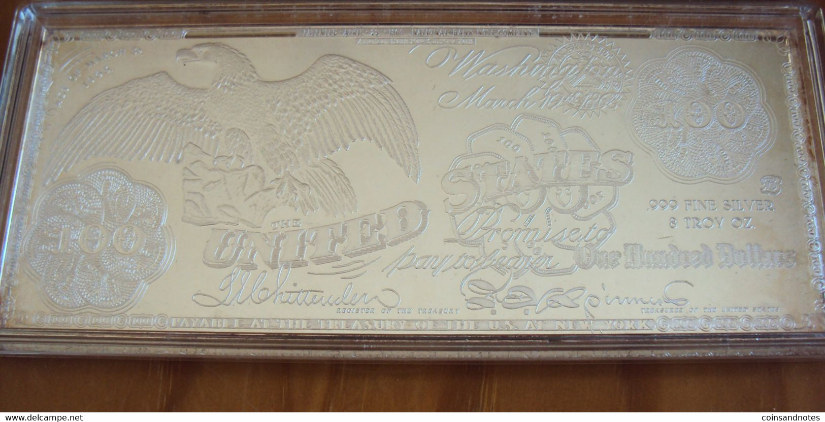 USA - Fine Silver Bullion ‘Hundred Dollar’ - Washington Mint - In Gift Box - Collections