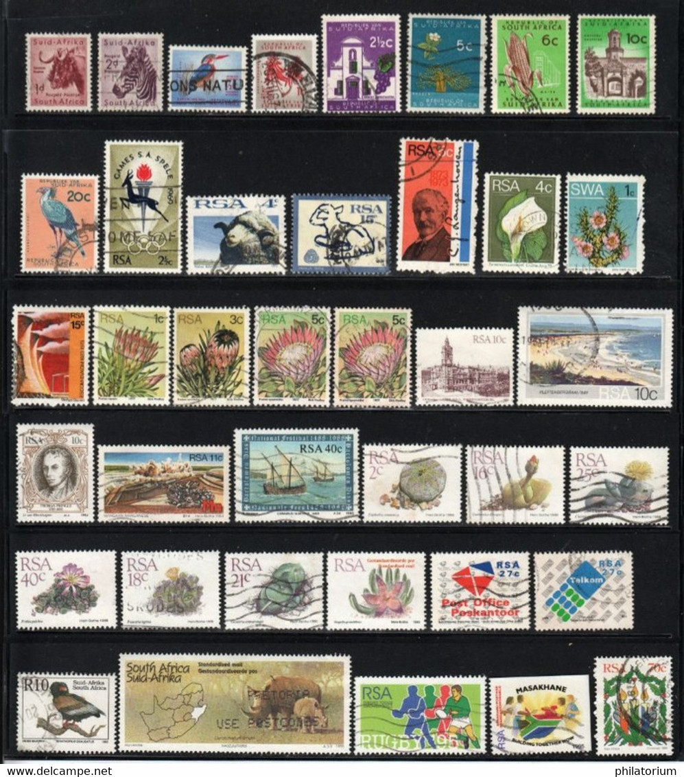 Afrique Du Sud, Lot De Timbres Oblitérés Différents, Dos Propres. - Collections, Lots & Séries