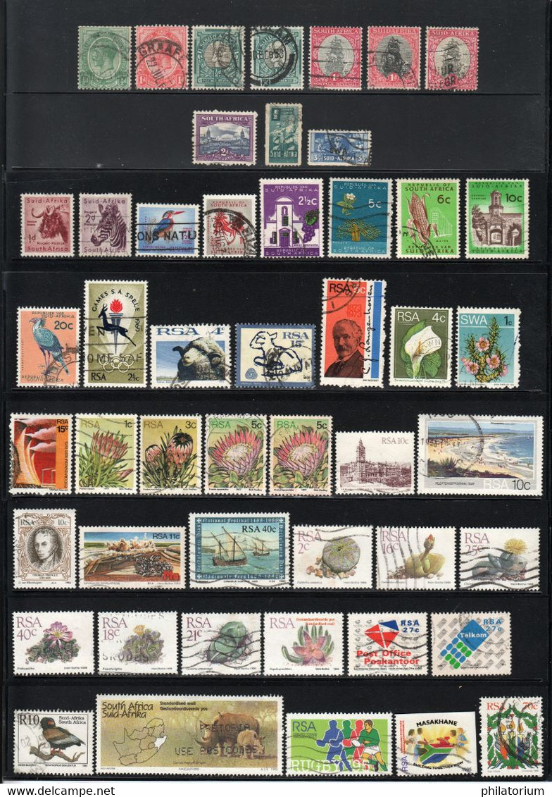 Afrique Du Sud, Lot De Timbres Oblitérés Différents, Dos Propres. - Collections, Lots & Séries