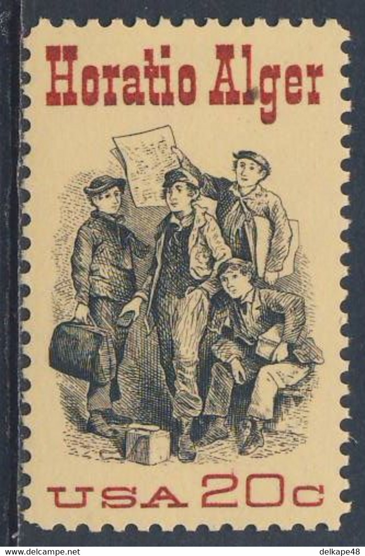 USA 1982 Mi 1589 YT 1493 Sc 2010 SG 1987 ** Horatio Alger : Frontispiece From "Ragged Dick" / Titelbild Der Buchserie - Ecrivains