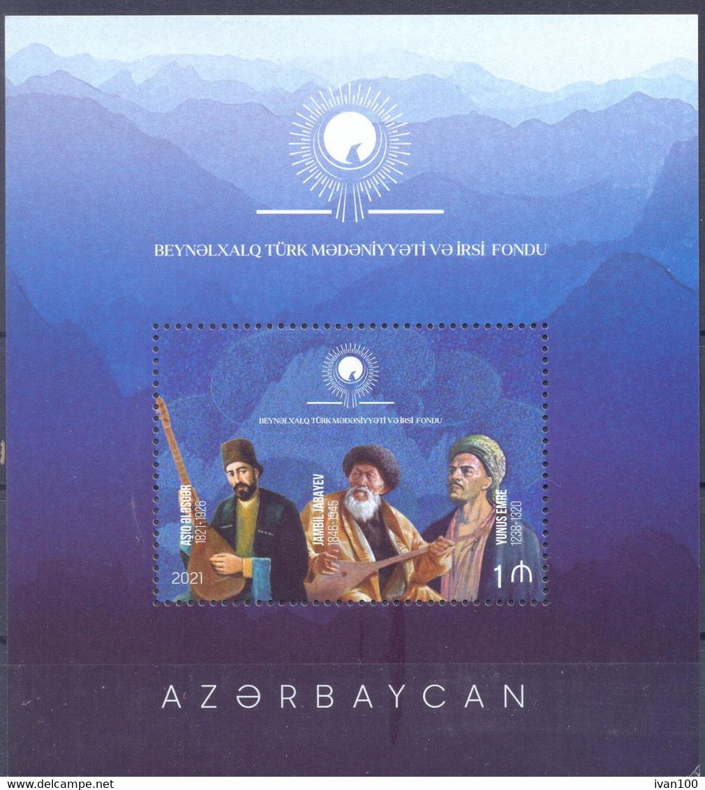 2021. Azerbaijan,Three Ashugs, Folk Musicians, S/s, Mint/** - Azerbeidzjan