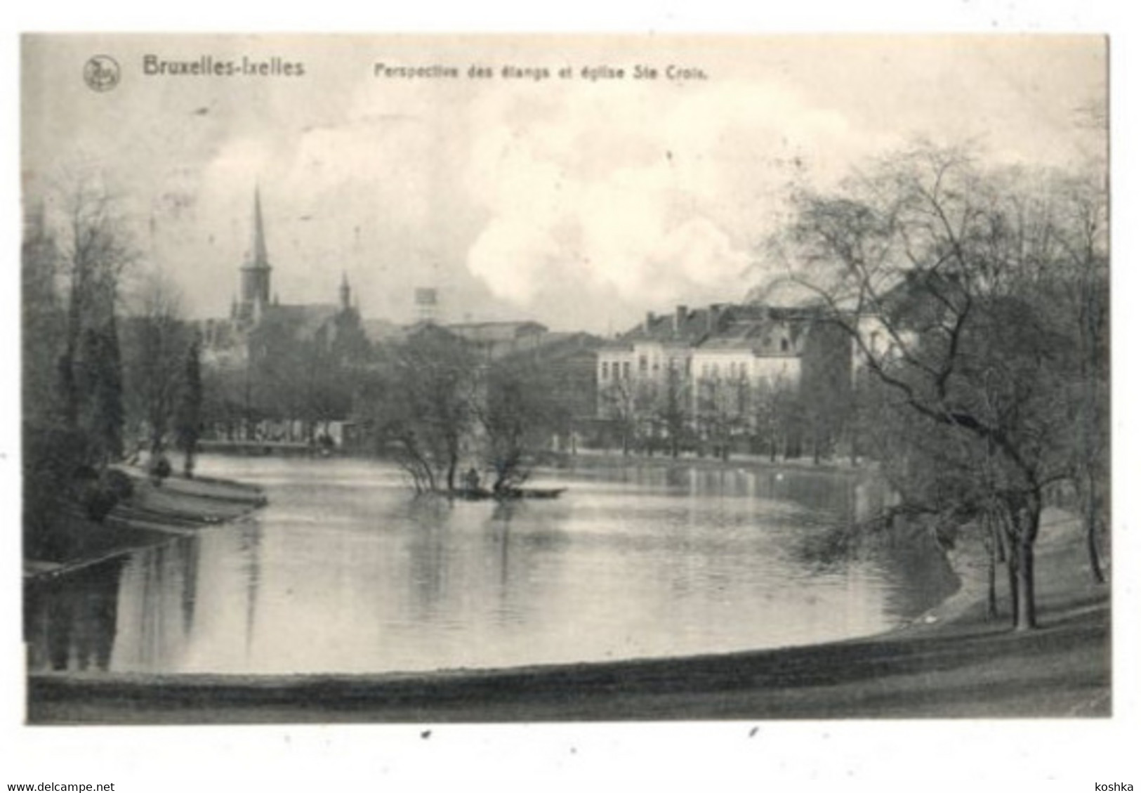 IXELLES - Elsene - Perspective Des étangs Et église Ste Croix - 1913 - Nels - Serie 1 No 168 - Elsene - Ixelles