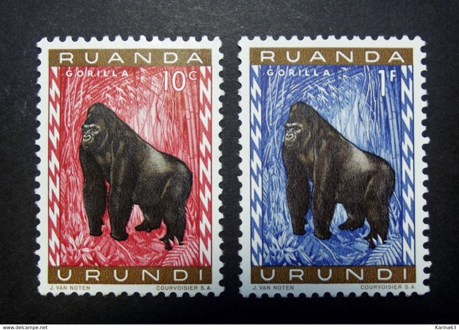 Ruanda - Urundi - 1959 - N° 205 - 209 ( 2 Values ) Gorilla - Gorille - Nature - Animals - Jungle - Postfris - Ungebraucht