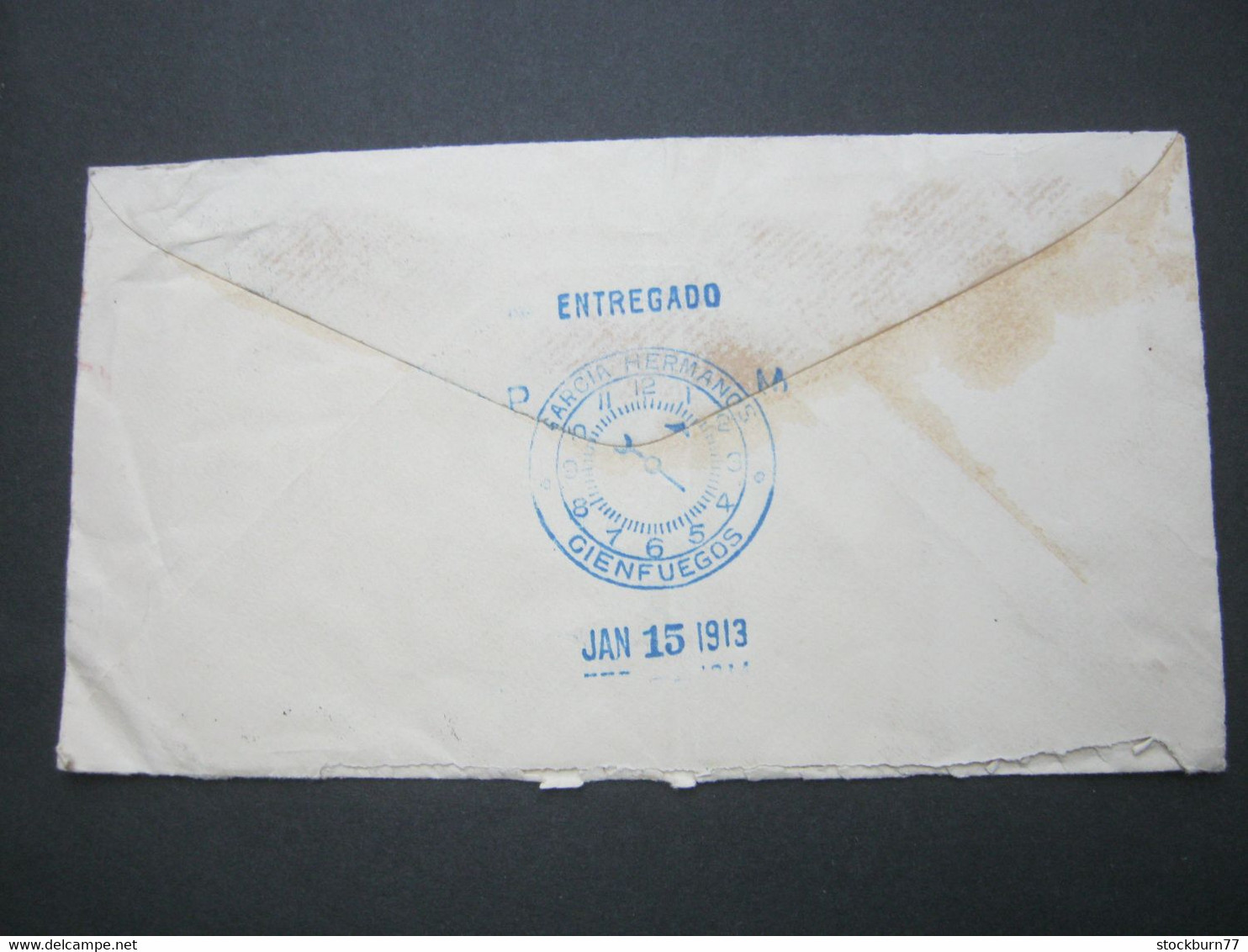 CUBA  ,  1913 , CIENFUEGOS , Stempel Auf Ganzsache Nach Indien - Briefe U. Dokumente
