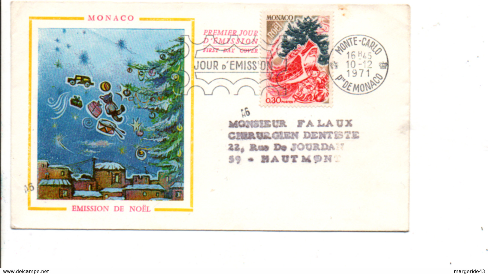 MONACO LETTRE FDC DE LABORATOIRE POUR LA FRANCE 1971 - Covers & Documents