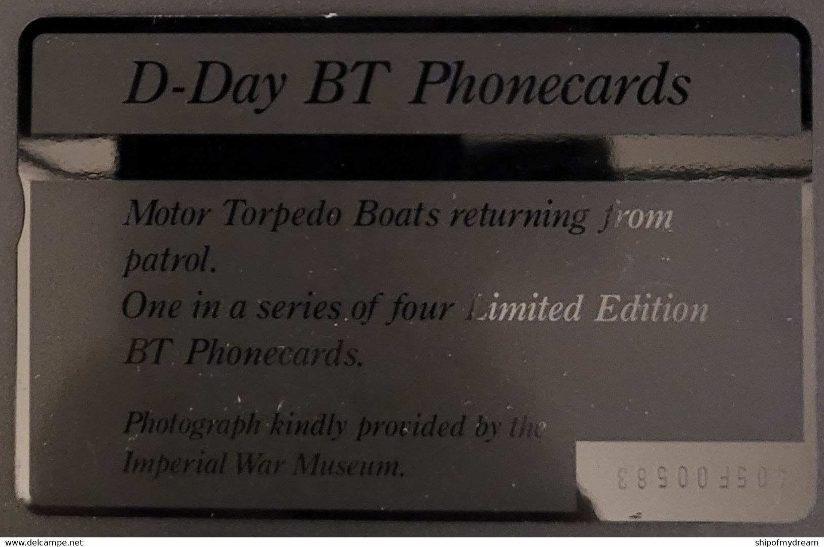 UK, British Telecom, BTC-113, D-day - Motor Torpedo Boats, Mint - BT Advertising Issues