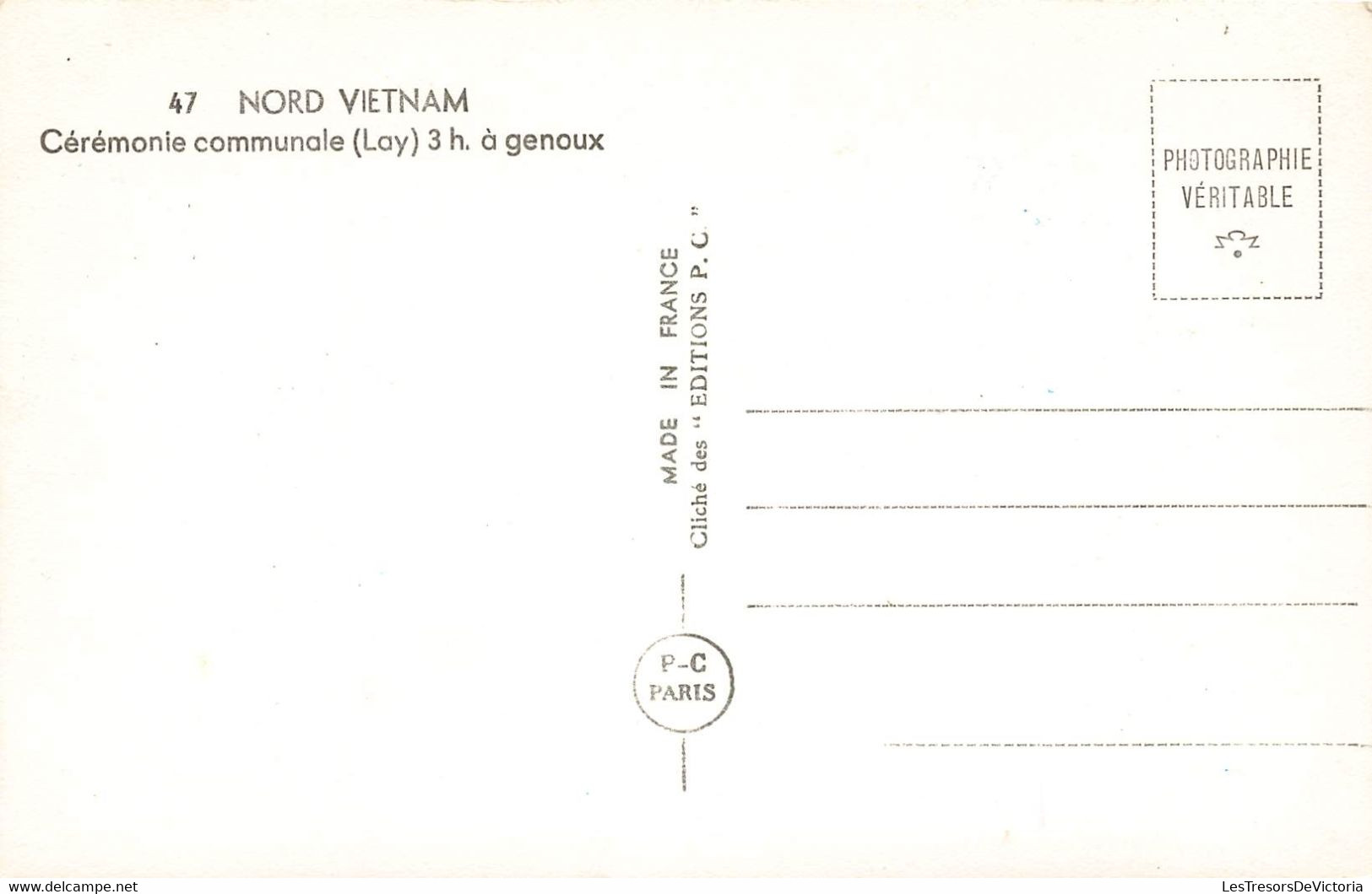 CPA Nord Vietnam - Cérémonie Communale - Lay - 3 Heures à Genoux - P C Paris - Vietnam