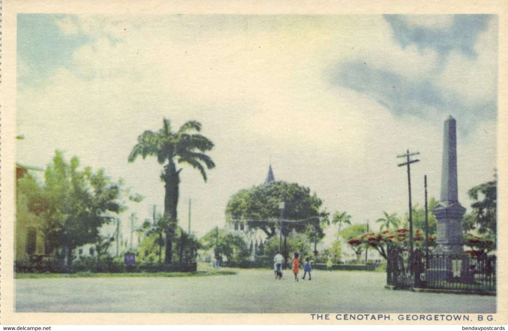 British Guiana, Guyana, Demerara, GEORGETOWN, The Cenotaph (1930s) Postcard - Guyana (ex-Guyane Britannique)