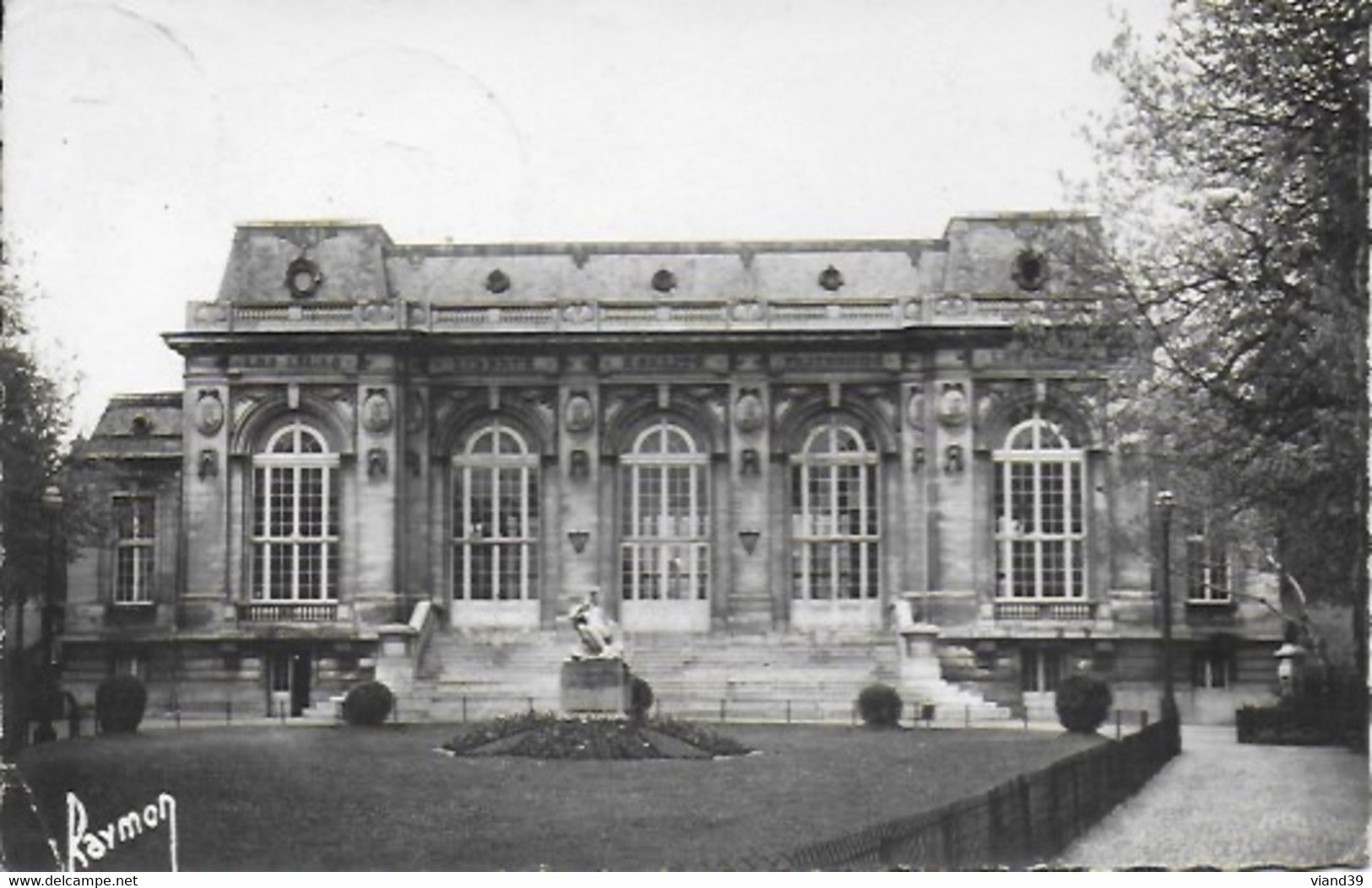 Les Lilas - La Salle Des Fêtes - Cachet Poste 1953 - Carte Un Cachet Vaguemestre Du 401e R.A.A. - Les Lilas