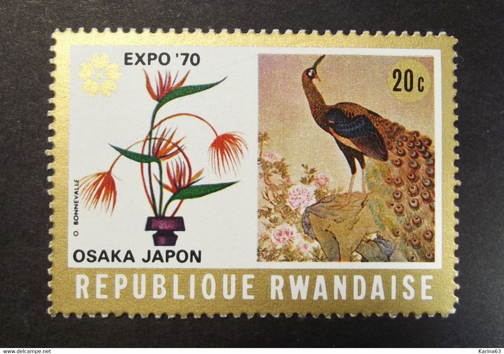 Rwanda - Rep. Rwandaise - 1970  - N° 392 - Peacock | Flower Arrangement - Bird - Paon - Expo  Osaka Japon - Postfris - Ungebraucht