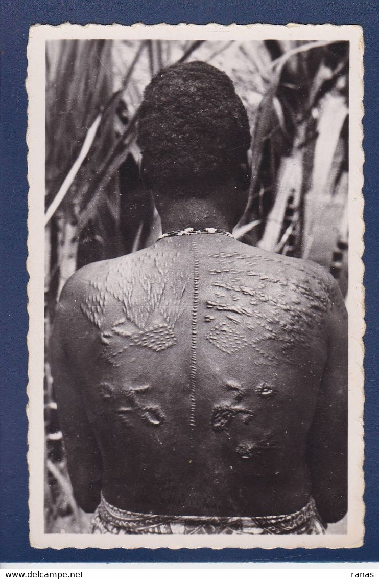 CPSM Tatouage Ethnic Afrique Noire Voir Dos Tatoo Scarification Photo PAULEAU Cameroun - Kamerun