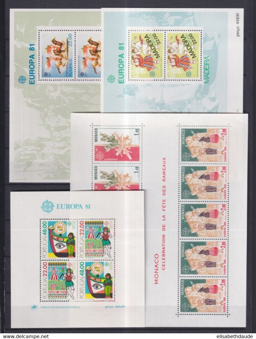 EUROPA CEPT / FOLKLORE - 1981 - ANNEE COMPLETE ** MNH - 69 TIMBRES + 4 BLOCS - COTE YVERT = 132 EUR - Full Years