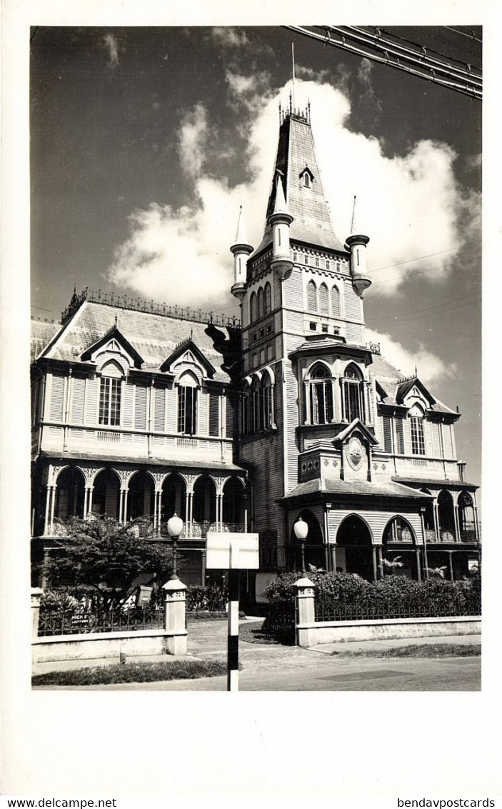 British Guiana, Guyana, Demerara, GEORGETOWN, City Hall (1950s) RPPC Postcard - Guyana (ehemals Britisch-Guayana)