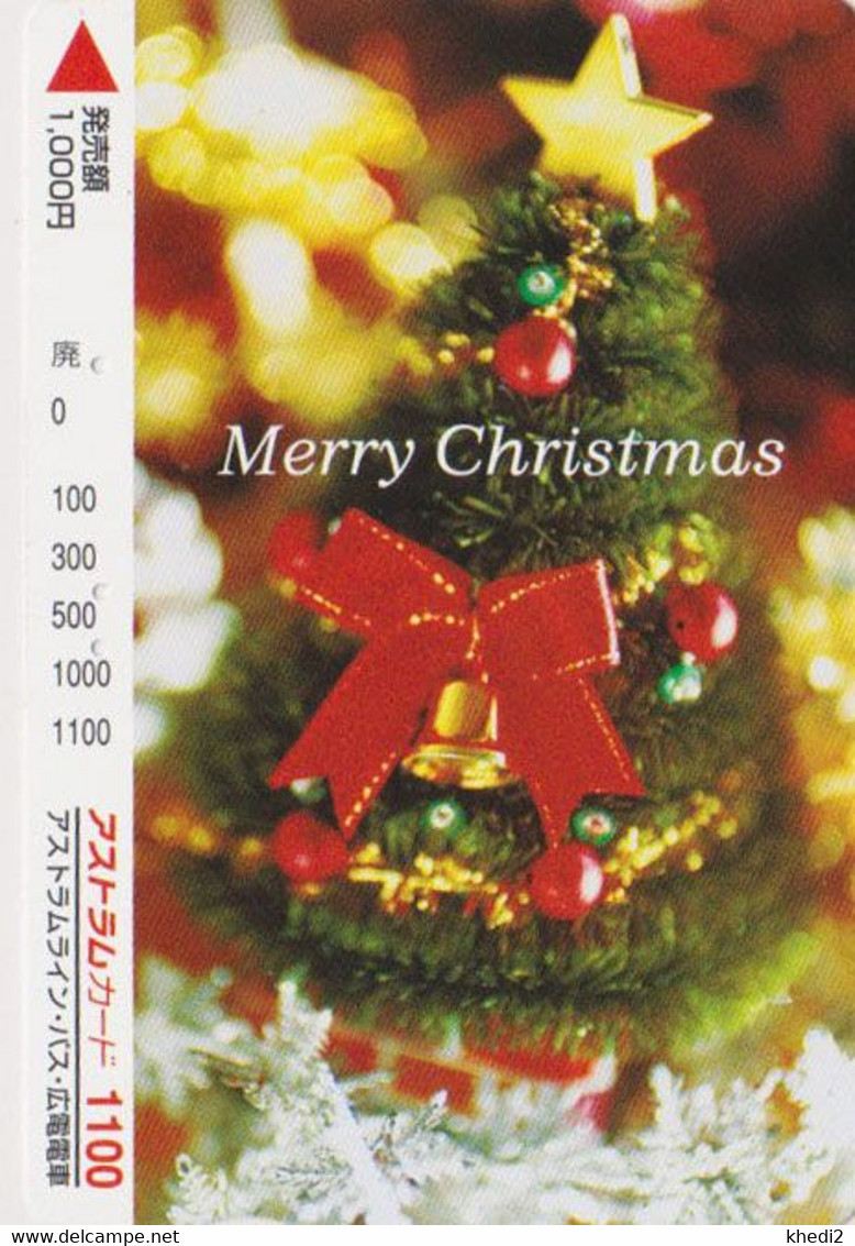 Carte JAPON - NOEL / Sapin Décoré - CHRISTMAS TREE JAPAN Prepaid Card - WEIHNACHTEN Bus Karte - FR 210 - Noel