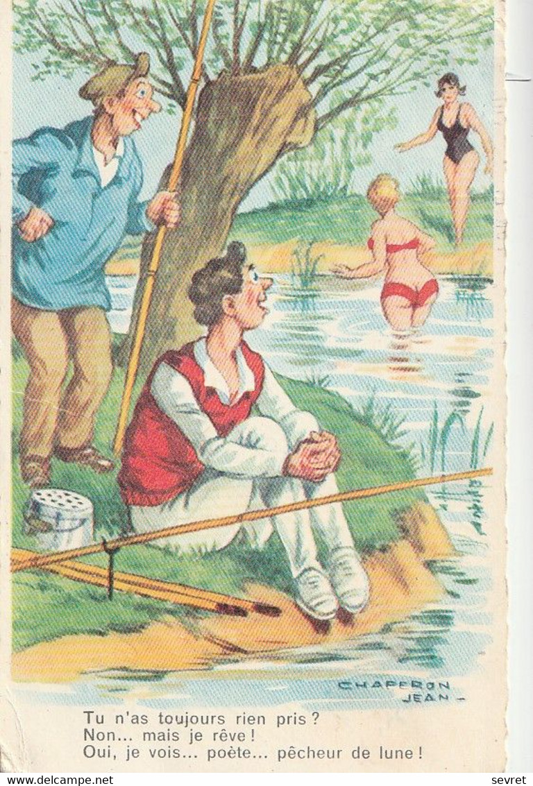 Illustrateur Jean CHAPERON. - Carte Humoristique Sur La Pêche . CPSM 9x14 RARE - Chaperon, Jean