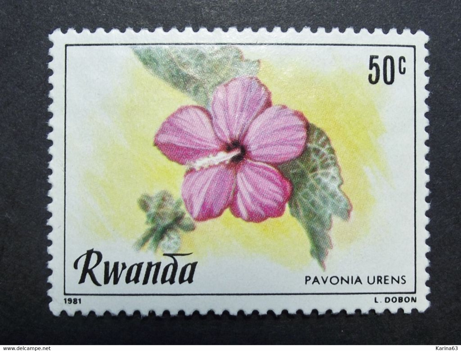 Rwanda - Rep. Rwandaise - 1981  - N° 1030 - Pavonia - Flower - Fleur - Bloem - Nature - Gebruikt