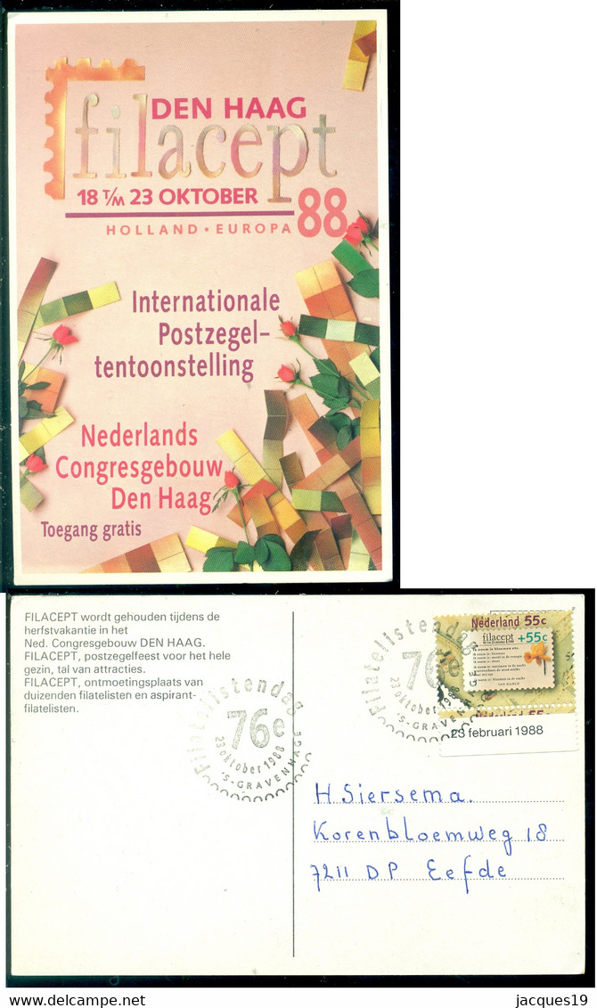 Nederland 1988 Postkaart FILACEPT Den Haag - Bourses & Salons De Collections