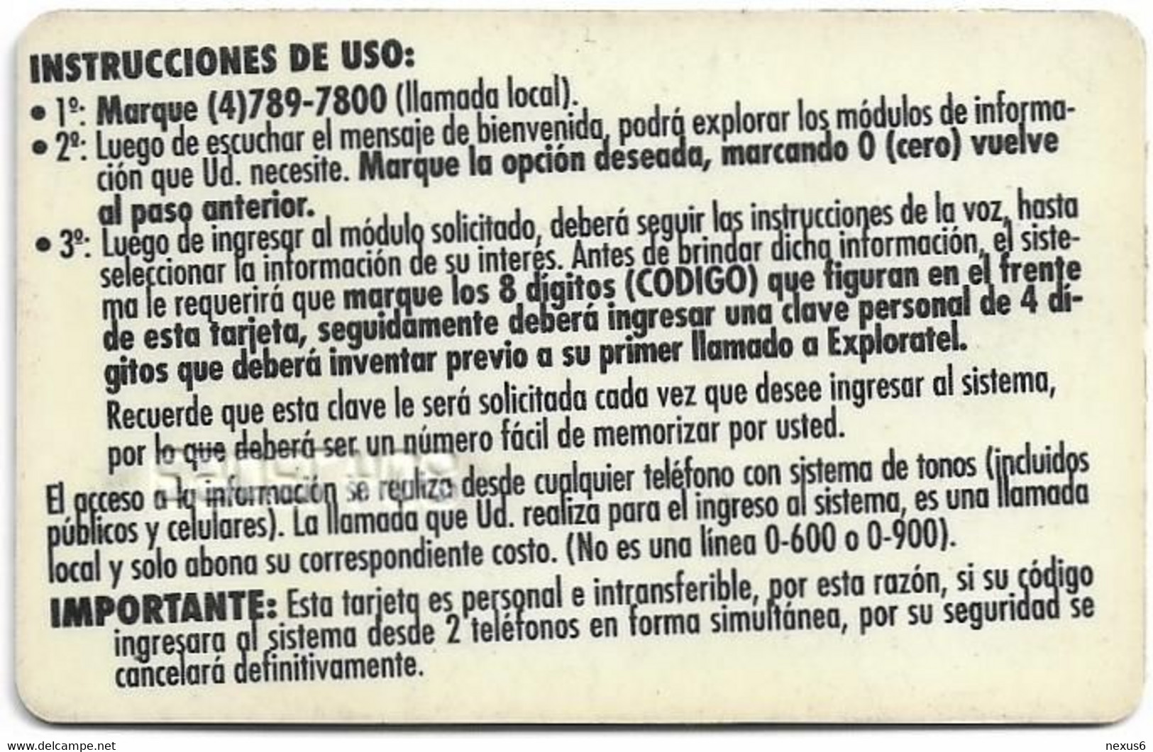 Ecuador - Exploratel - Exploratel Logo Card, Plastic Credit Remote, Used - Ecuador