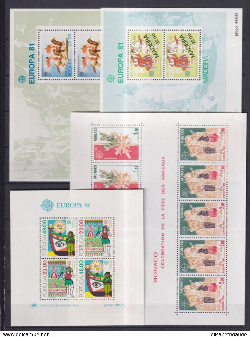 EUROPA CEPT / FOLKLORE - 1981 - 4 BLOCS COMPLETS ** MNH - COTE YVERT = 43 EUR - 1981