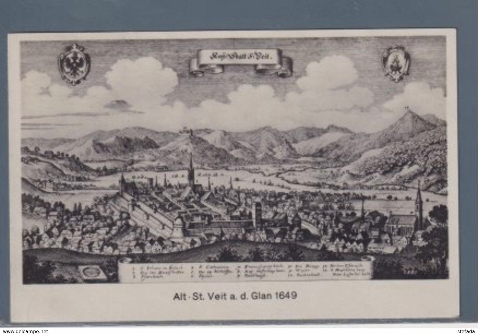AUSTRIA  1931  S.VEIT  ANTICA MAPPA DEL 1649  VIAGGIATA - St. Veit An Der Glan
