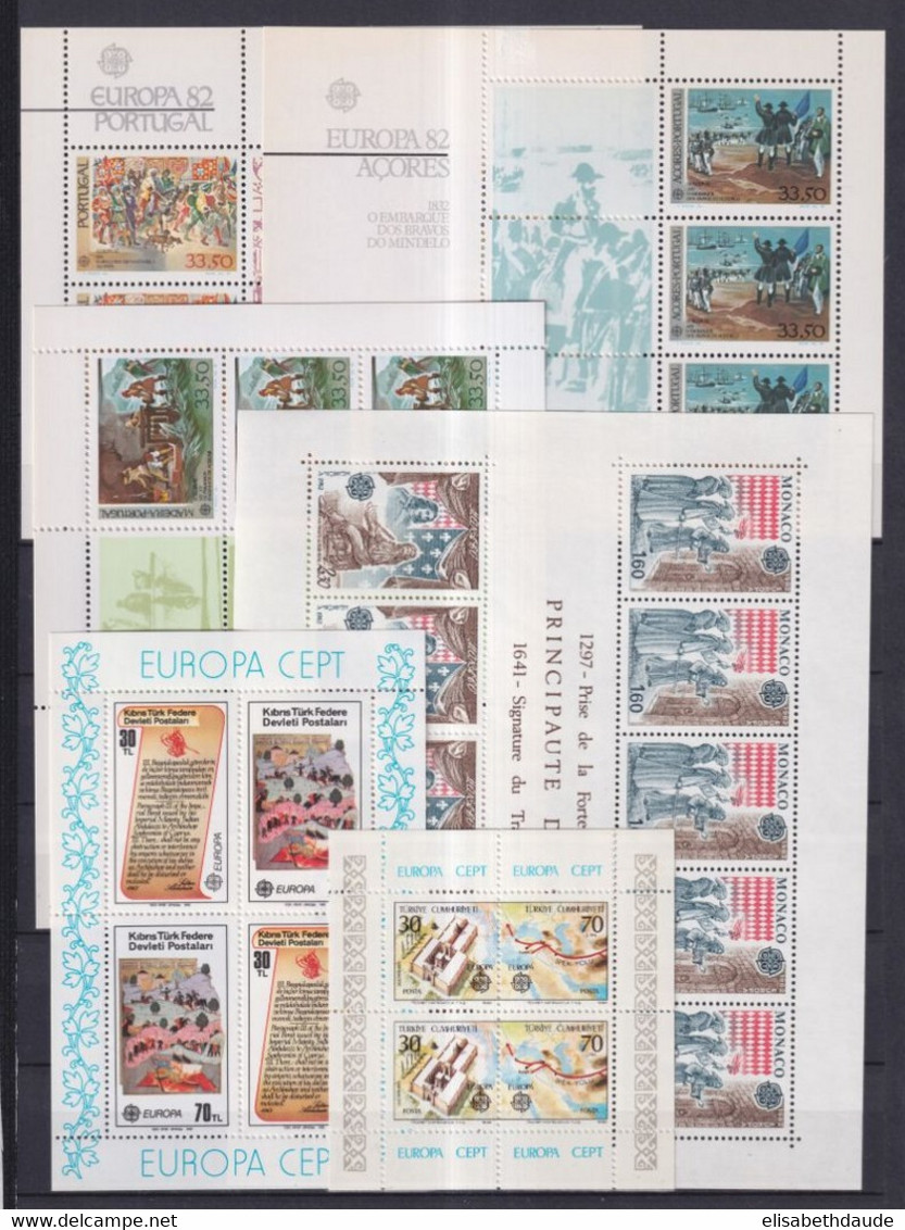 EUROPA CEPT / HISTOIRE - 1982 - 6 BLOCS COMPLETS ** MNH - COTE YVERT = 72.5 EUR - 1982