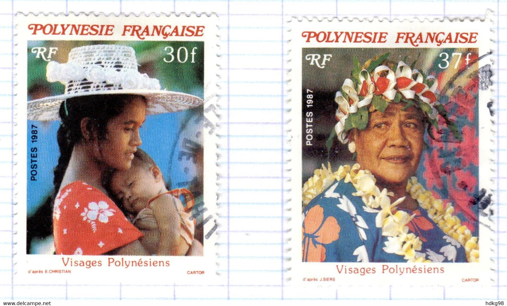 FP+ Polynesien 1987 Mi 471-72 Frauen - Gebruikt