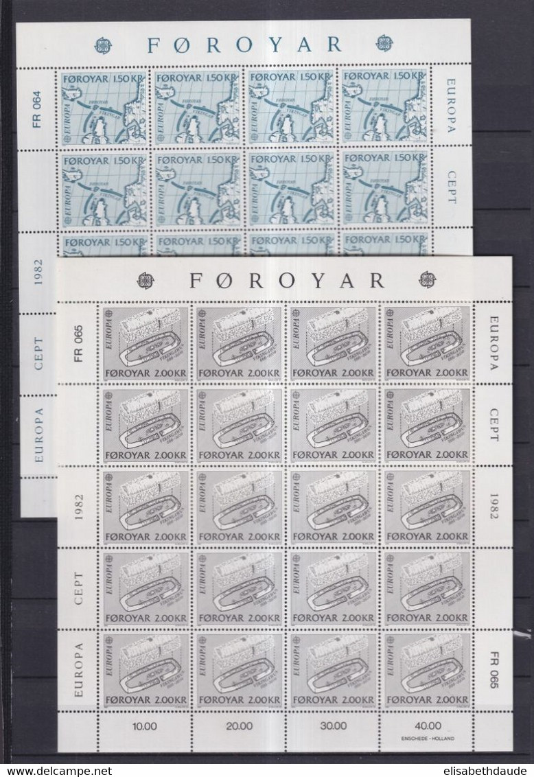 EUROPA CEPT / HISTOIRE - 1982 - FEROE FEUILLET COMPLET YVERT N°64/65 ** MNH - COTE = 40+++ EUR - Färöer Inseln