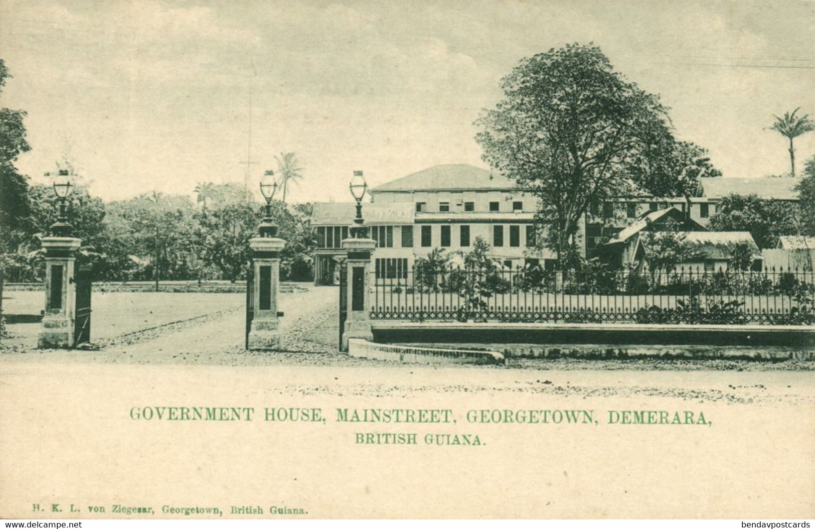 British Guiana, Guyana, Demerara, GEORGETOWN, Government House (1900s) Postcard (1) - Guyana (ehemals Britisch-Guayana)