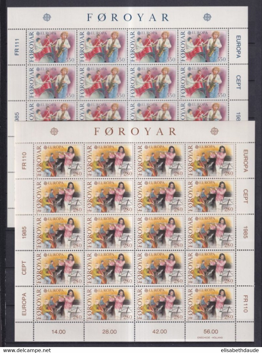 EUROPA CEPT / MUSIQUE - 1985 - FEROE FEUILLET COMPLET YVERT N°110/111 ** MNH - COTE = 110+++ EUR - Faroe Islands