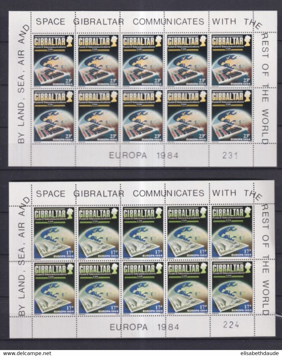 EUROPA CEPT /  - 1984 - GIBRALTAR FEUILLET COMPLET YVERT N°483/484 ** MNH - COTE = 17.5+++ EUR - 1984