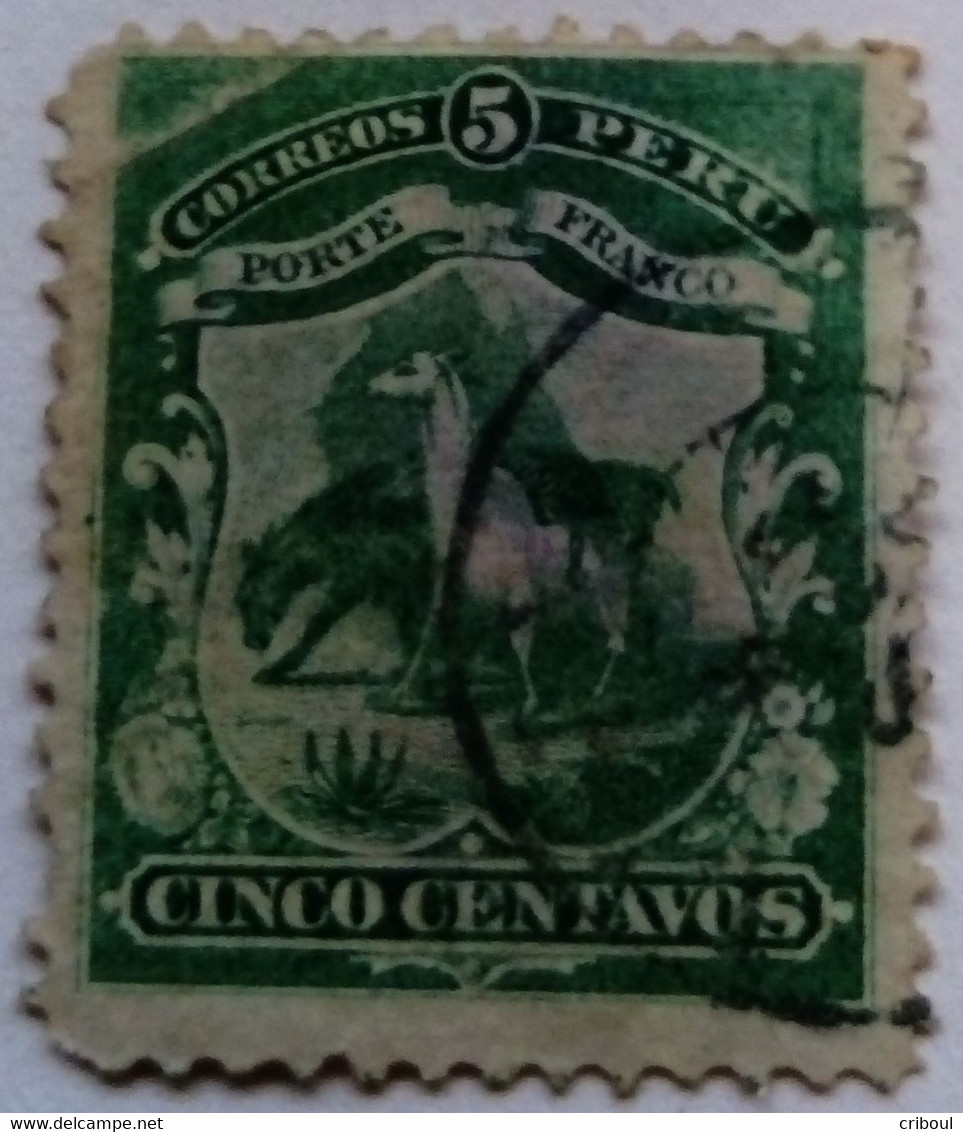 Pérou Peru 1866 Animal Lama Yvert 10 O Used - Perù