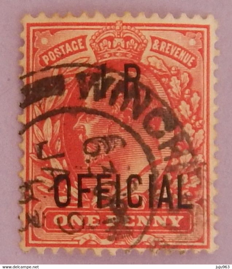 GRANDE BRETAGNE SERVICE YT 18 OBLITÉRÉ " EDOUARD VII" ANNÉES 1901/1904 - Service