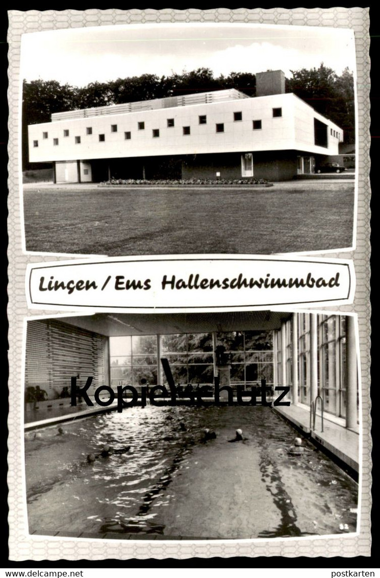 ÄLTERE POSTKARTE LINGEN EMS HALLENSCHWIMMBAD SCHWIMMBAD Bad Bath Piscine Ansichtskarte Cpa Postcard - Lingen