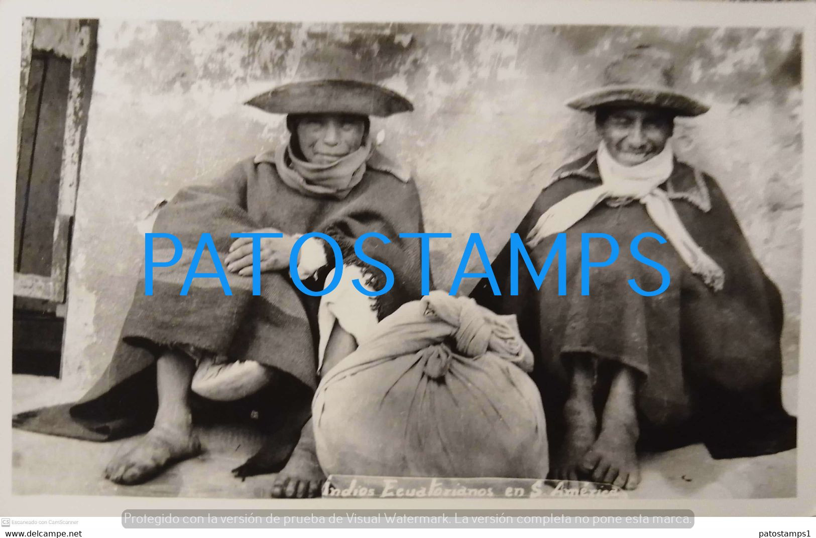 197233 EQUATOR S. AMERICA COSTUMES NATIVE INDIOS MAN'S PHOTO NO POSTAL POSTCARD - Equateur