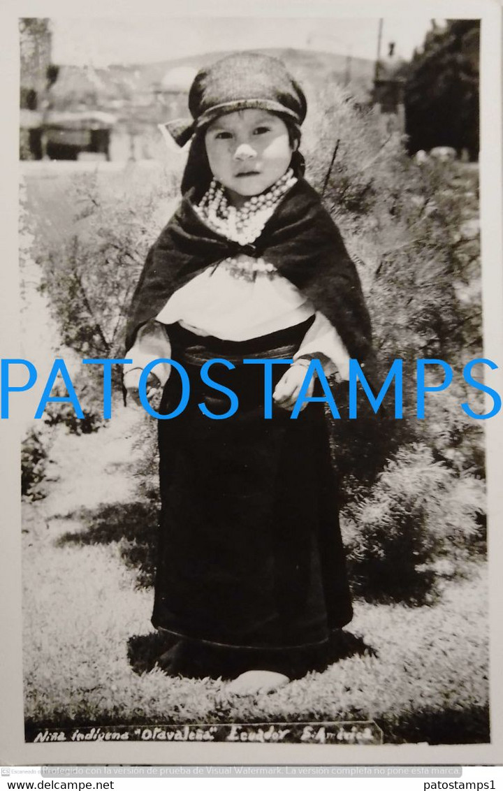 197234 EQUATOR OTAVALO COSTUMES NATIVE GIRL PHOTO NO POSTAL POSTCARD - Equateur