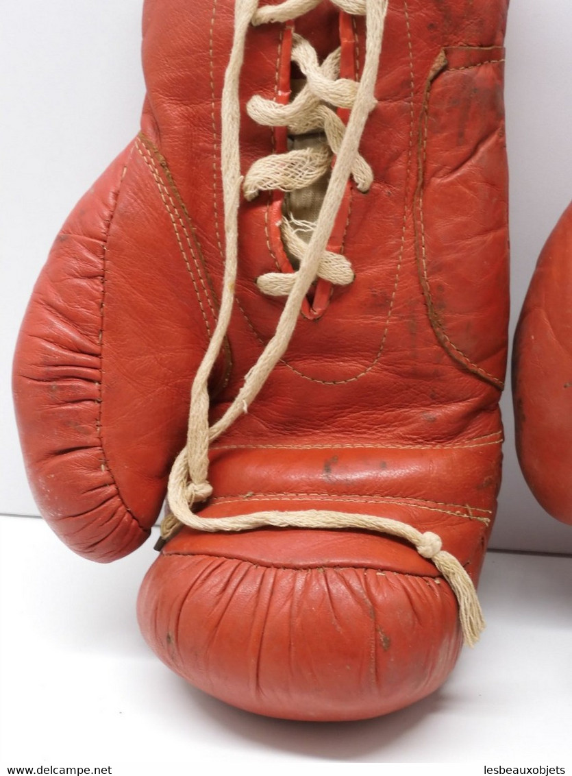 *ANCIENNE PAIRE DE GANTS DE BOXE EN CUIR début XXe JUS GRENIER DECO COLLECTION   E