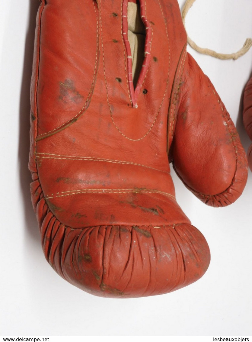 *ANCIENNE PAIRE DE GANTS DE BOXE EN CUIR début XXe JUS GRENIER DECO COLLECTION   E