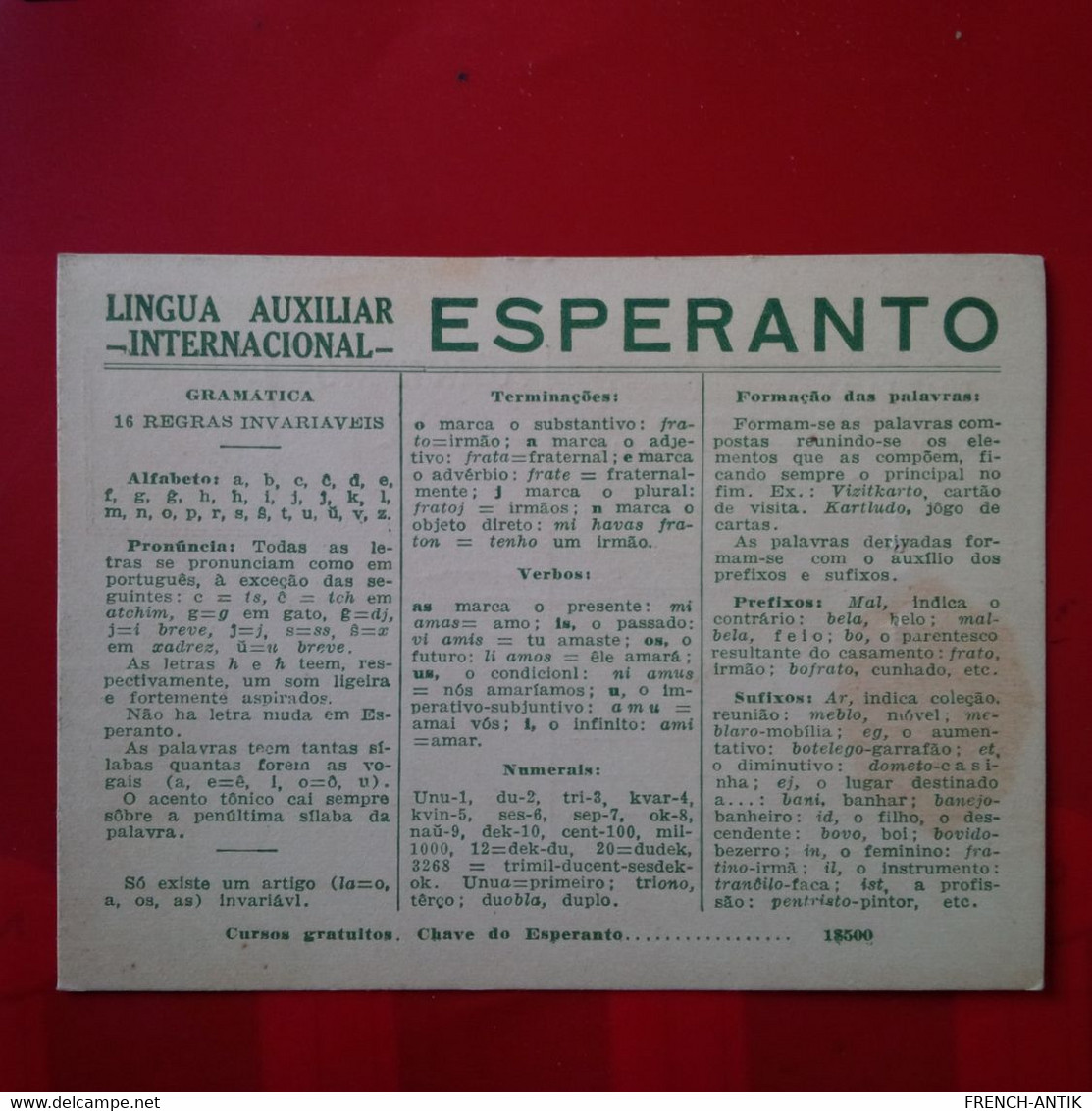 ESPERANTO LINGUA AUXILAR INTERNACIONAL RIO DE JANEIRO - Esperanto
