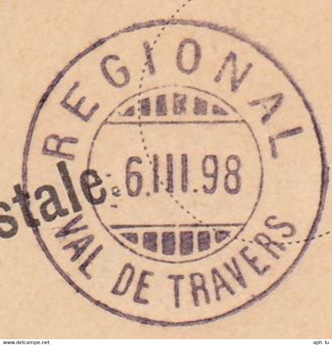 86B/77: Bahnpost  "REGIONAL / VAL DE TRAVERS" (BP0083) - Railway