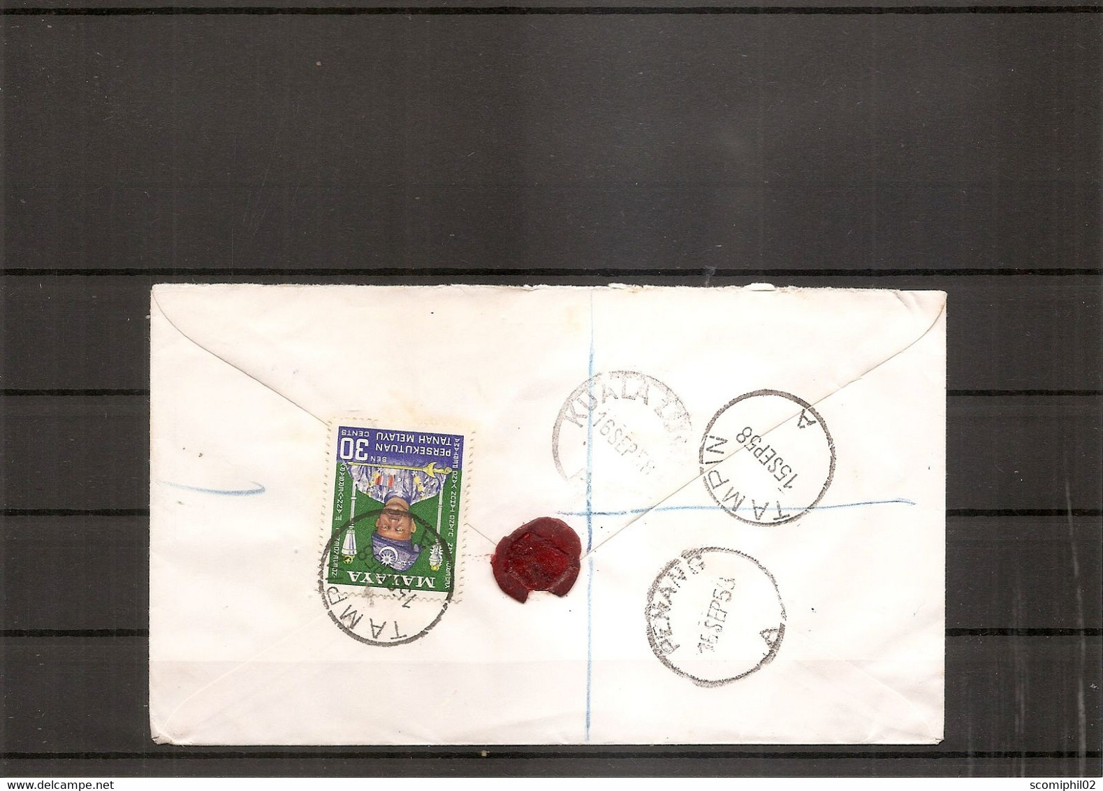 Malaisie ( Lettre Recommandée De 1958 De Tampin Vers Penang à Voir) - Malayan Postal Union