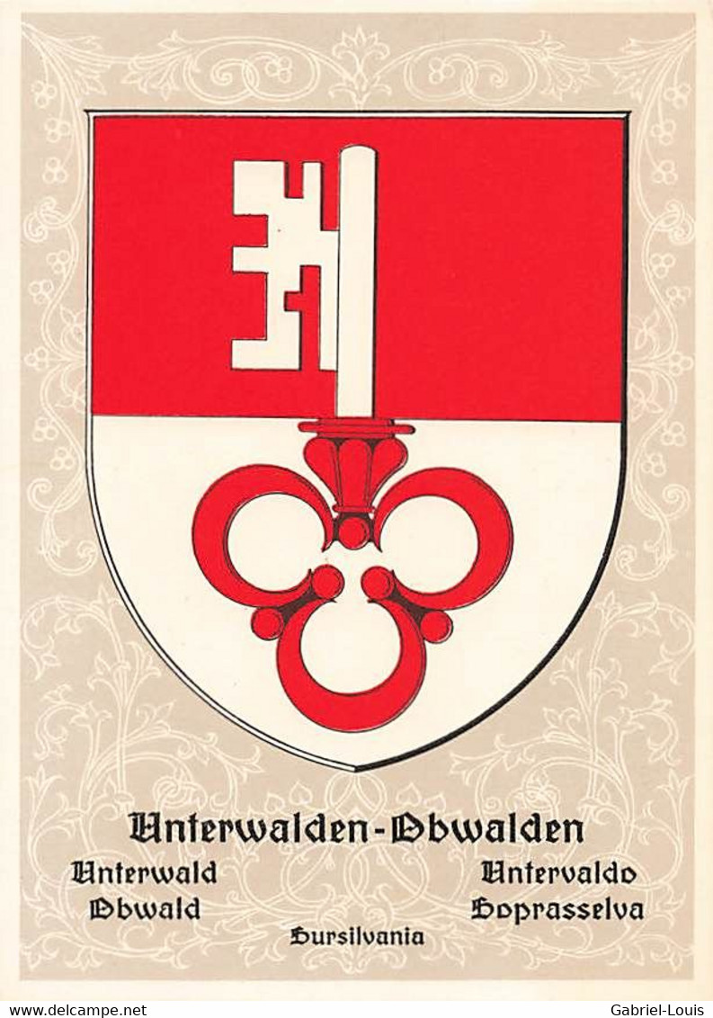 Canton Kanton  Unterwalden Obwalden Unterwald Obwald Unterwaldo Soprasselva  Armoiries Wappen Stemma 10X15 Cm - Autres & Non Classés